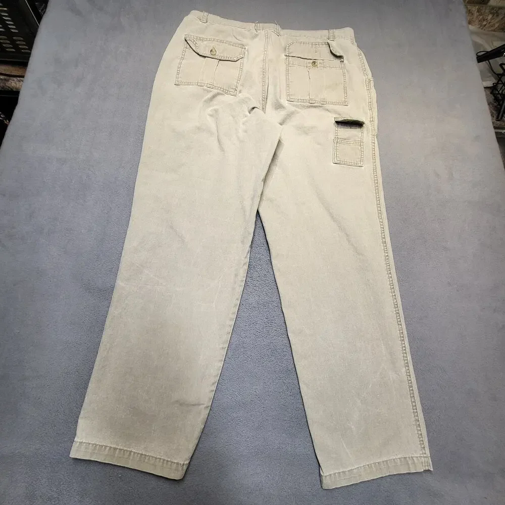 Bimini Bay Pants Mens 36x30 Beige Straight Leg Distressed